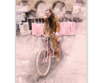 Art Print: Grand Budapest Hotel, Mendls Bike (Digital Download) Wes Anderson Inspired