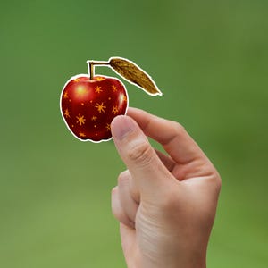 Decal: Mr Fox, Vinyl Sticker | Red Remarkable Apple - Wes Anderson Inspired Fan Gift Idea
