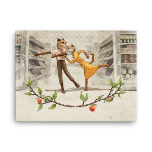 Thin canvas: Fantastic Mr. Fox&#39; | Movie Poster | Wes Anderson Art Print | Mr Fox Poster | Midcentury Art | Gifts For Them