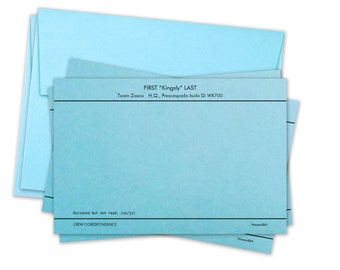 Cartes postales : papier personnalisé avec enveloppes Team Zissou Life Aquatic inspiré du film de Wes Anderson