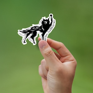 Adesivo: Canis Lupus - Buona fortuna lupo - Mr Fox - Adesivo Pugno di solidarietà - Ispirato a Wes Anderson