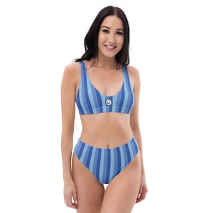 Recycled high-waisted bikini: Team Zissou - Certified Master Frogmen - Life Aquatic