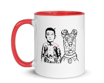 Mugg med färg inuti: Ja till hundar - Isle of Dogs - Wes Anderson