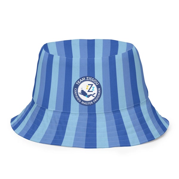 Reversible bucket hat: Team Zissou - Master Frogman - Unpaid Intern Inside - Life Aquatic