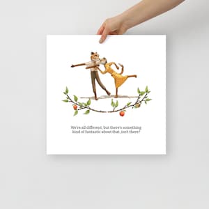 Kunstafdruk: Mr Fox Dancing - originele illustratie - Wes Anderson - Kind of Fantastic