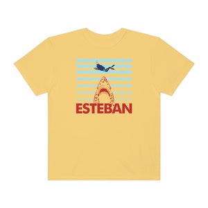 Unisex Comfort Color T-shirt: Esteban Jaguar Shark Attack! - Life Aquatic - Wes Anderson Citrus