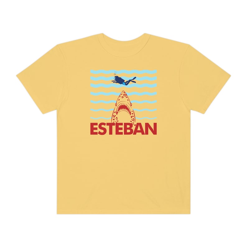 Unisex Comfort Color T-shirt: Esteban Jaguar Shark Attack! - Life Aquatic - Wes Anderson Citrus