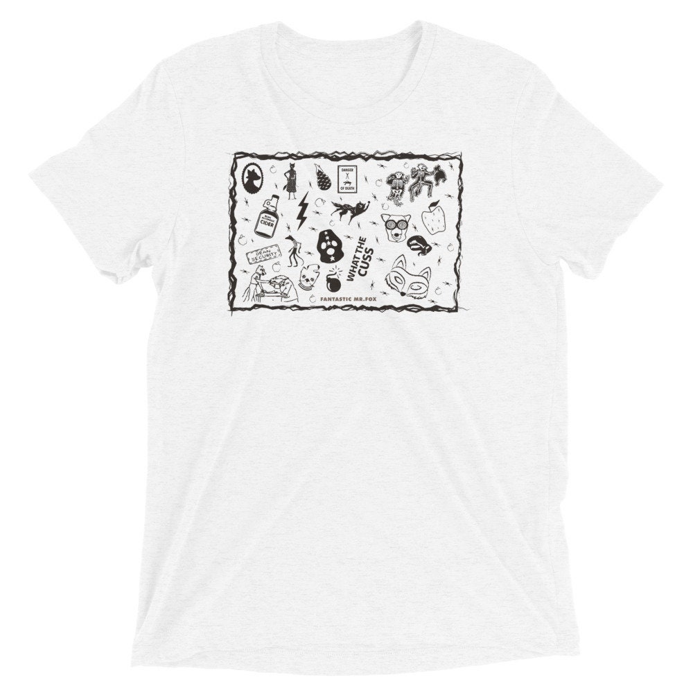 Tri-blend T-shirt: Mr Fox - Distressed Carvings Lino Stamp - 'what