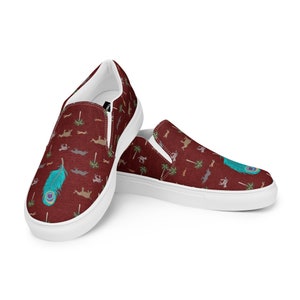 Men’s slip-on canvas shoes: Darjeeling Limited Inspired pattern - Wes Anderson