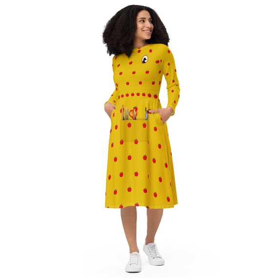open lace back dress Little Popp Crew Candy Apples Toddler Dress