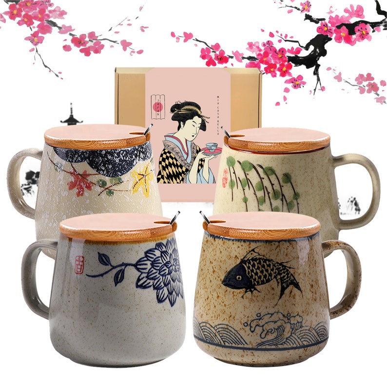 Glazed Ceramic Japanese Style Cup Glazed Porcelain Tea Mug Etsy