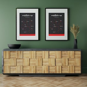 Carte des constellations - constellations principales (Petite ours, Cassiopée, Orion,...) Affiche en format à imprimer
