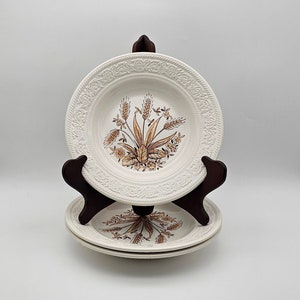 Fine ware ironstone soup plates - pasta plates - grain - white - yellow - set of 3