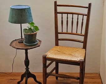 1 de 4 Silla de comedor holandesa vintage - con asiento de mimbre - estilo rural y de granja - silla con asiento de mimbre