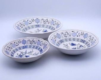 C.P. Ironestone tableware nestelschalen - English Style - blauw - wit - set van 3