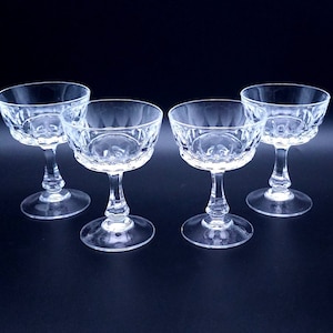 Cristal D&#39;Argues - Lead Crystal - Crystal wine glasses - Bleikristal 24% - retro - France - made in France - set of 4