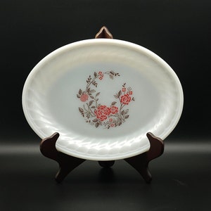 Termocrisa Mexico serving dish - flowers - Vintage - milk glass - made in Mexico