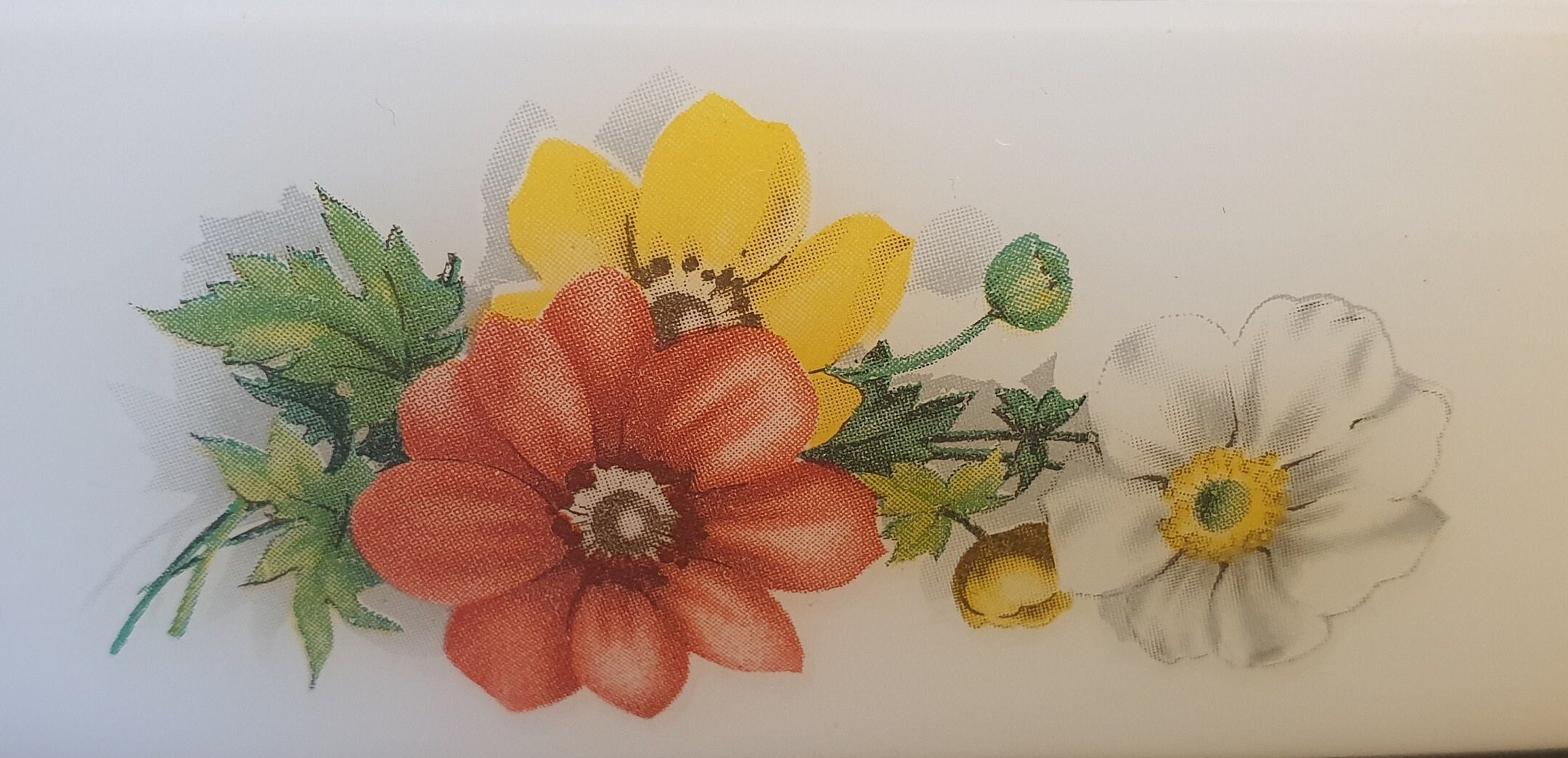 Beurrier vintage Arcopal France - fruits de France - motif floral