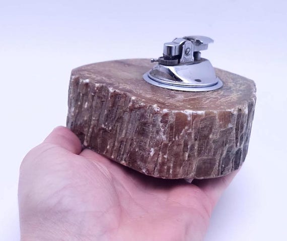 Vintage stone table lighter - antique cigar lighter - smoker's gift