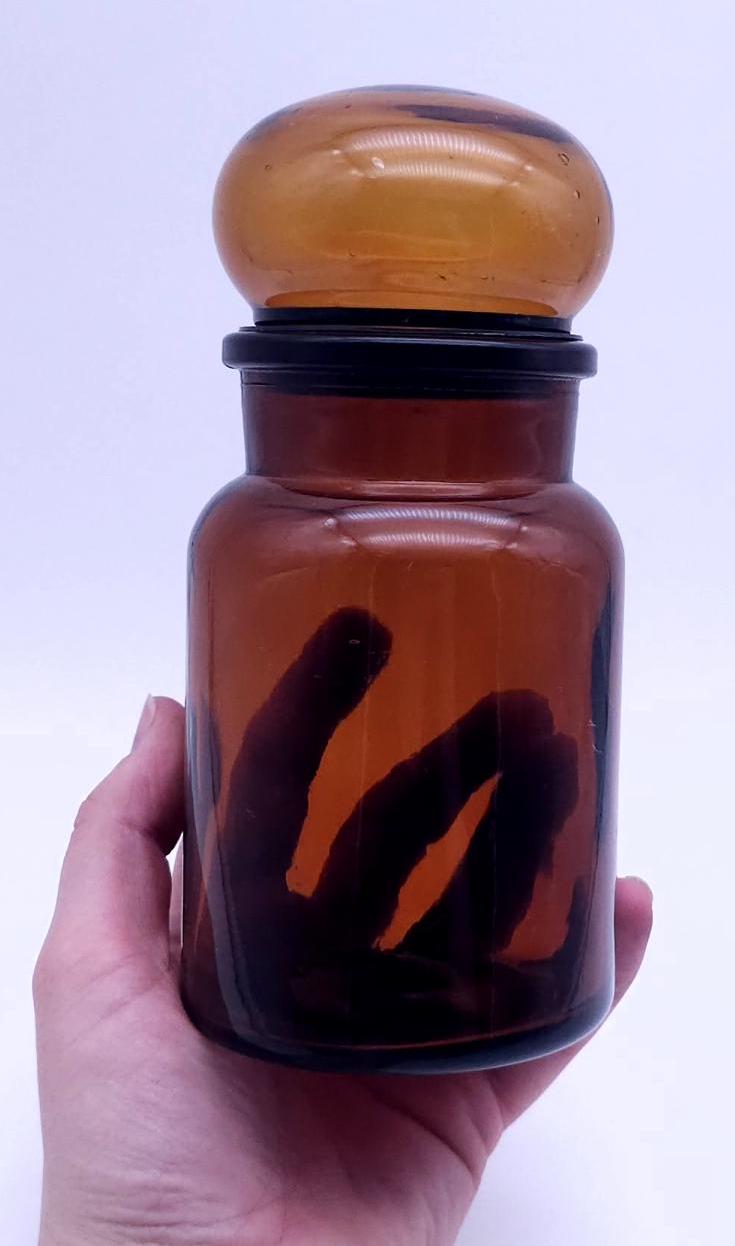 ヴィンテージ薬瓶 - ベル型蓋付きボトル - ブラウン - レトロ - Etsy 日本