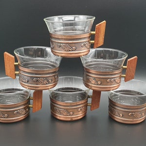 Mid-century tea set of 6 Jena glass cups by Schott Mainz - gift - 1960s