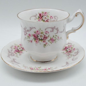 Paragon &quot;Rose Bouquet&quot; tea cup and saucer - fine bone china - made in England