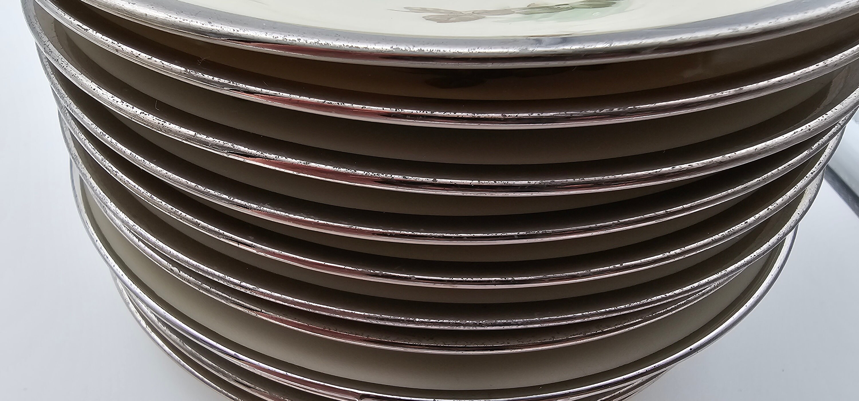 KPM Kobenhavns Porcellains Maleri - 1924-1936 - Silver Rim - Green