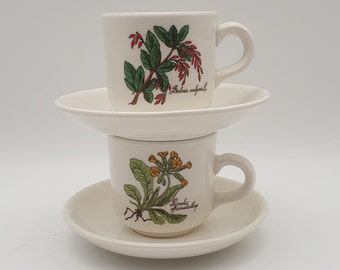 Set of 2 vintage Ditmar-urbach coffee/tea cups - cup with saucer - made in Czechoslovakia