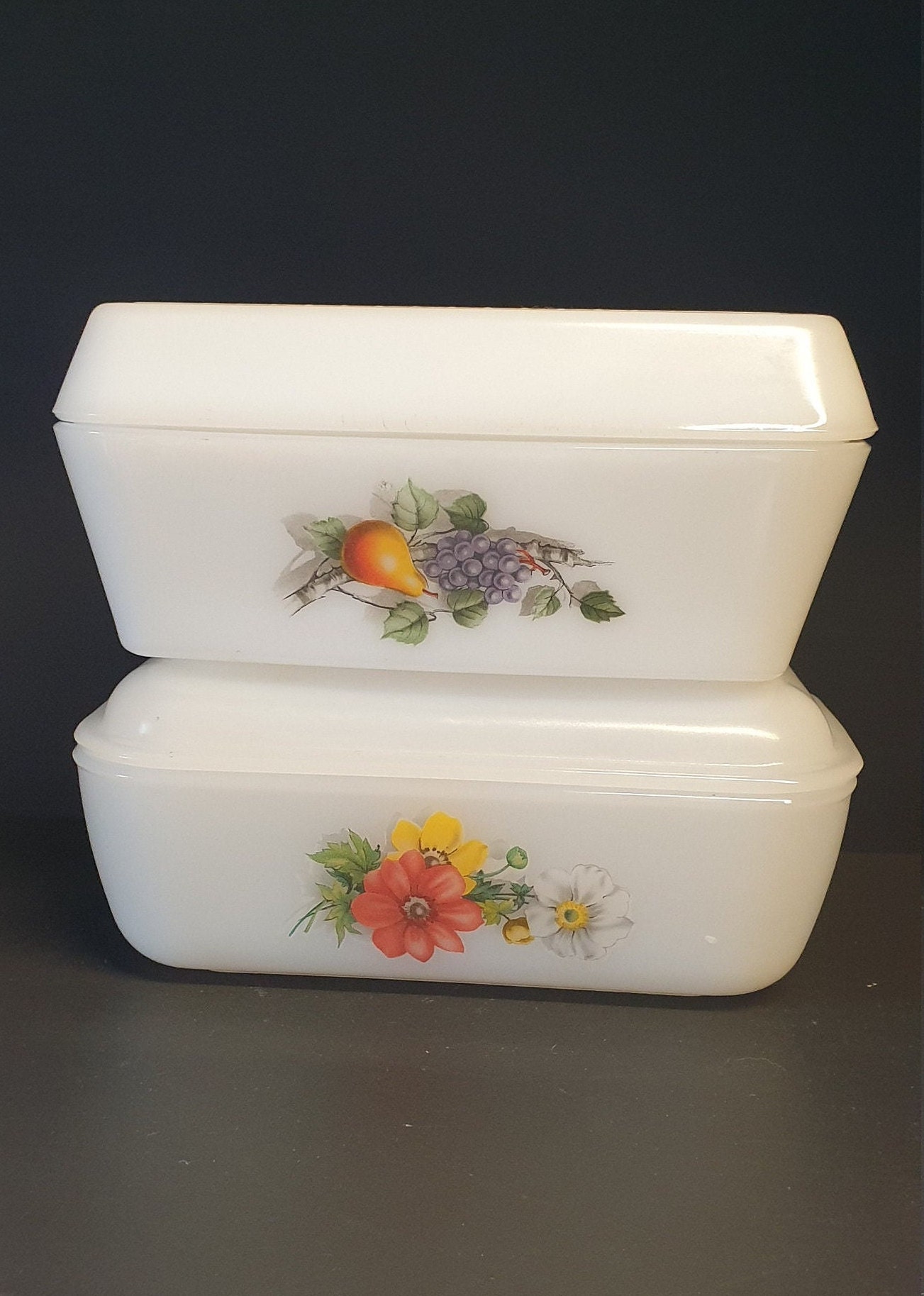BOL VINTAGE ARCOPAL années 70 - motif floral et couleurs peps de l