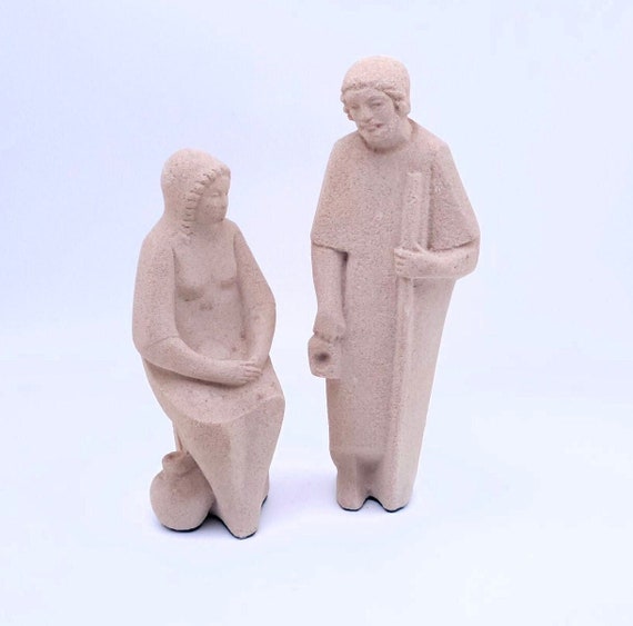 マール細工の置物 - 羊飼い - 女性 - 彫刻 - 2体セット - Etsy 日本