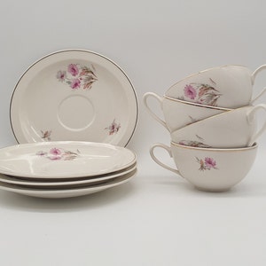 Vintage P.regout & Co Maastricht cups and saucers - set of 4 - made in Holland