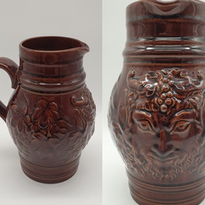 Vintage handmade vase - brown - can