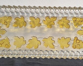 Plat à Cake Walther Glas Vintage Années 70 – Verre Cristal, Motifs Jaunes, état Parfait