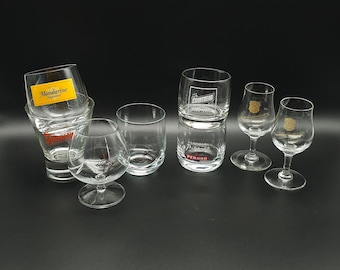 Mix & Match Cognac brand glasses - contreau - pernod - mandarine -rémy martin - cognac donnar - Bisquit and Dubouché