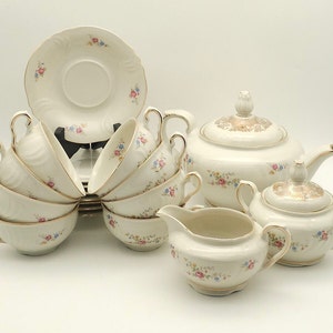 Winterling Bavaria tea set - cups with saucer - cake plates - milk & sugar set - made in Germany