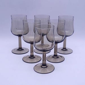 Arcoroc France luminarc wine glasses - smoked glass - made in France - 1970 - set of 8 - set of 6 - set of 3