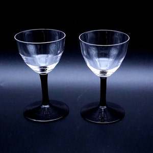 Vintage liqueur glasses - shot glasses - barware - shot glasses - purple-brown base - set of 2 - 70s
