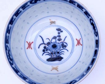 景徳鎮磁器 - ご飯茶碗 - 米粒 - 花 - ラーメン茶碗 - 中国製 - Etsy 日本
