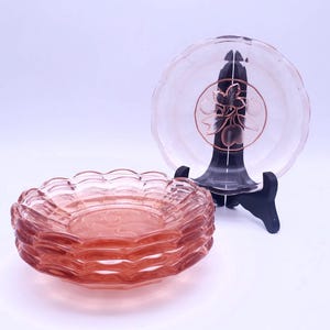 Ciotole rosa vintage - vetro temperato - set da 5