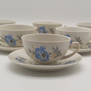 Raras tazas de té Mosa Maastricht con platillo - Juego de 6 - Fabricadas en Holanda