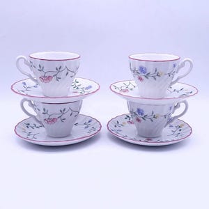 Johnson Brothers summer chintz cups and saucers - vintage - made in England - set of 4