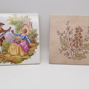 Vintage Villeroy & boch keramische onderzetter - fragonard decor - bloemen