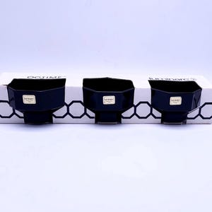 Vintage Arcoroc luminarc black octime bowls - ice cream bowls - dessert coupes - set of 3 - new in box