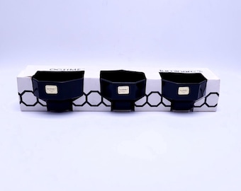 Vintage Arcoroc luminarc black octime bowls - ice cream bowls - dessert coupes - set of 3 - new in box