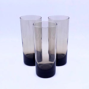 Arcoroc France luminarc drinking glasses - smoked glass - smoked glass - made in France - 1970 - set of 3