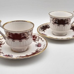 Priory dale &quot;Royal Jewel cup and saucer - fine bone china - gold - made in England