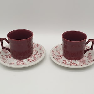 Vintage Wedgwood Noisette Cups with Saucer - Set of 2