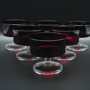Luminarc ruby red champagne glasses - vintage - set of 6 - set of 3
