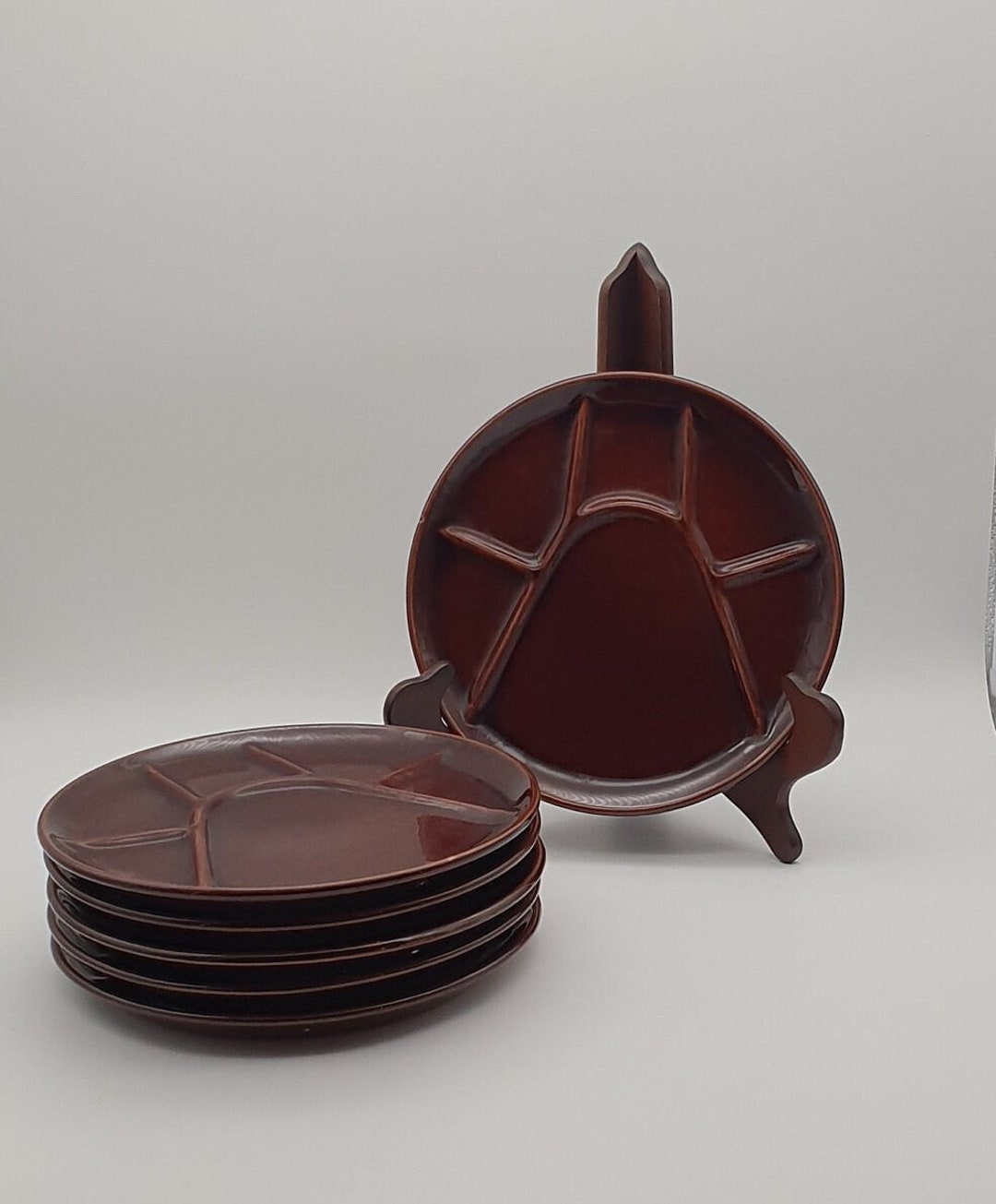 Set of 6 Vintage French St Amand Fondue Plates – Bearn 1713 Faience