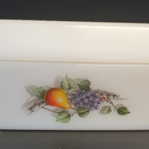 Vintage Arcopal France butter dish - fruit of France - floral motif - made in France